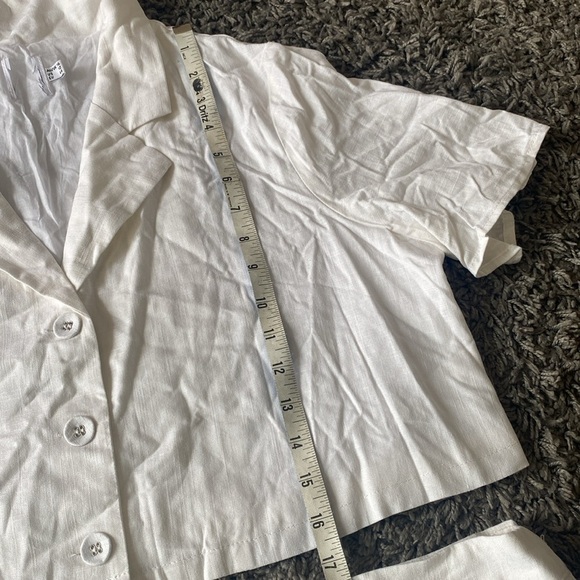 NWOT Princess Polly ADDISON SET White Two Piece Button Down Top and Shorts Sz 12 - Picture 11 of 16